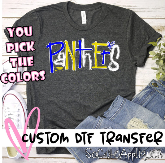 CUSTOM Panthers mixed letters color