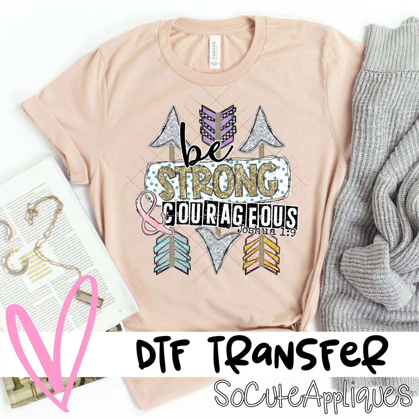 Be strong and courageous - gold