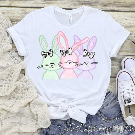 Girl bunny trio