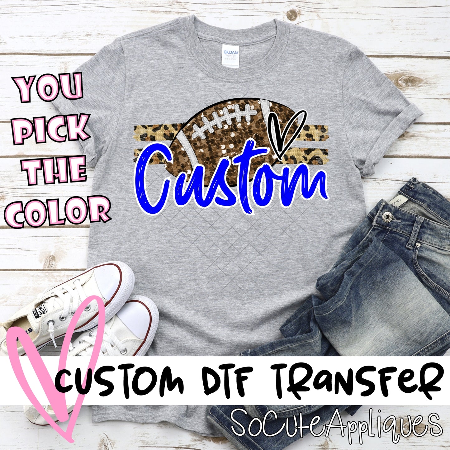 Glitter Football on Leopard stripes