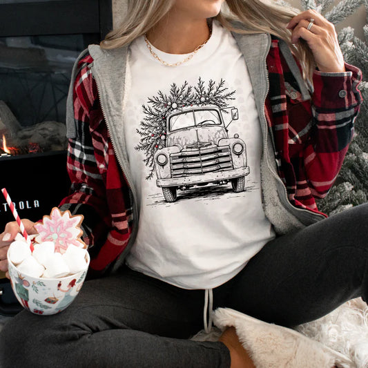 Christmas Truck With Red Ornaments