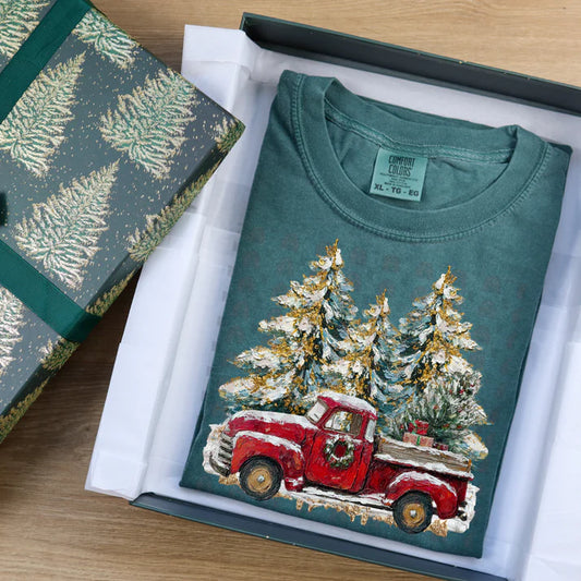 Painted Vintage Christmas Truck