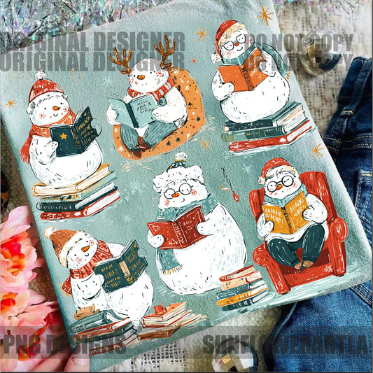 Snowman Reading Book