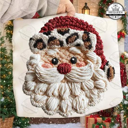 Santa Claus Head in Leopard Print Hat
