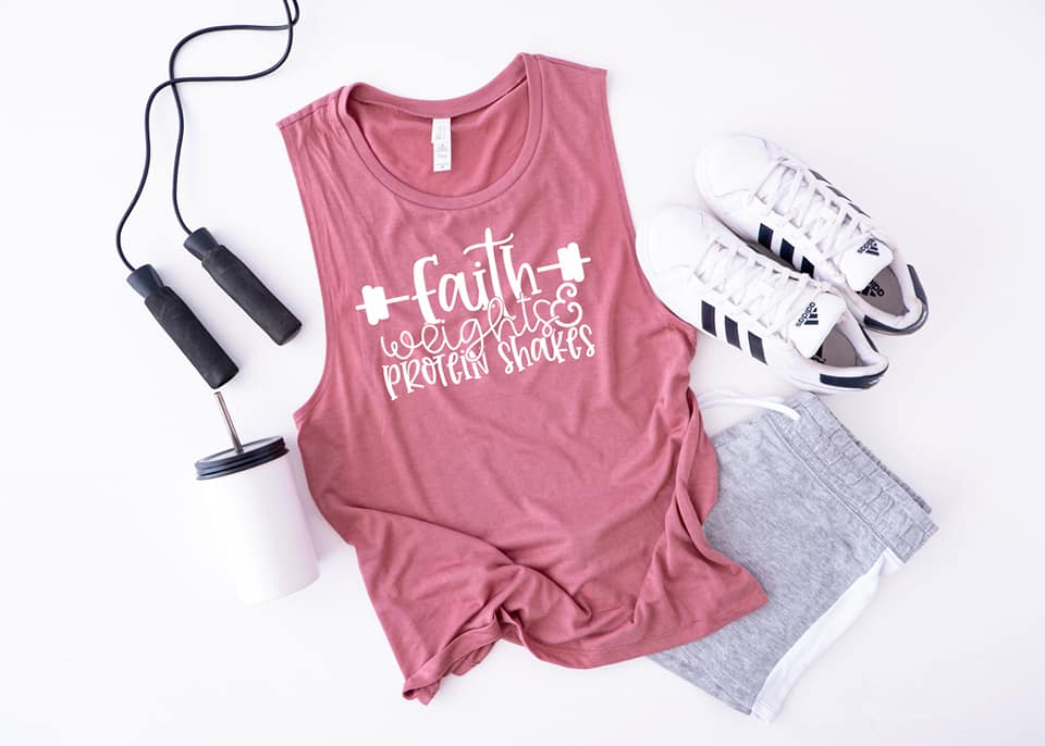 Faith Weights and protein shakes