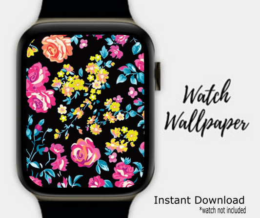 Black Floral Watch Wallpaper