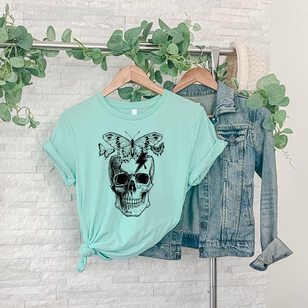 Skull with butterflies