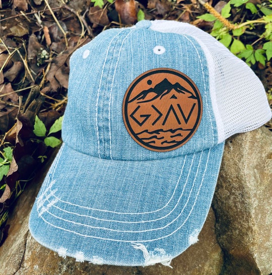 God is Greater Highs and Lows - Distressed Hat