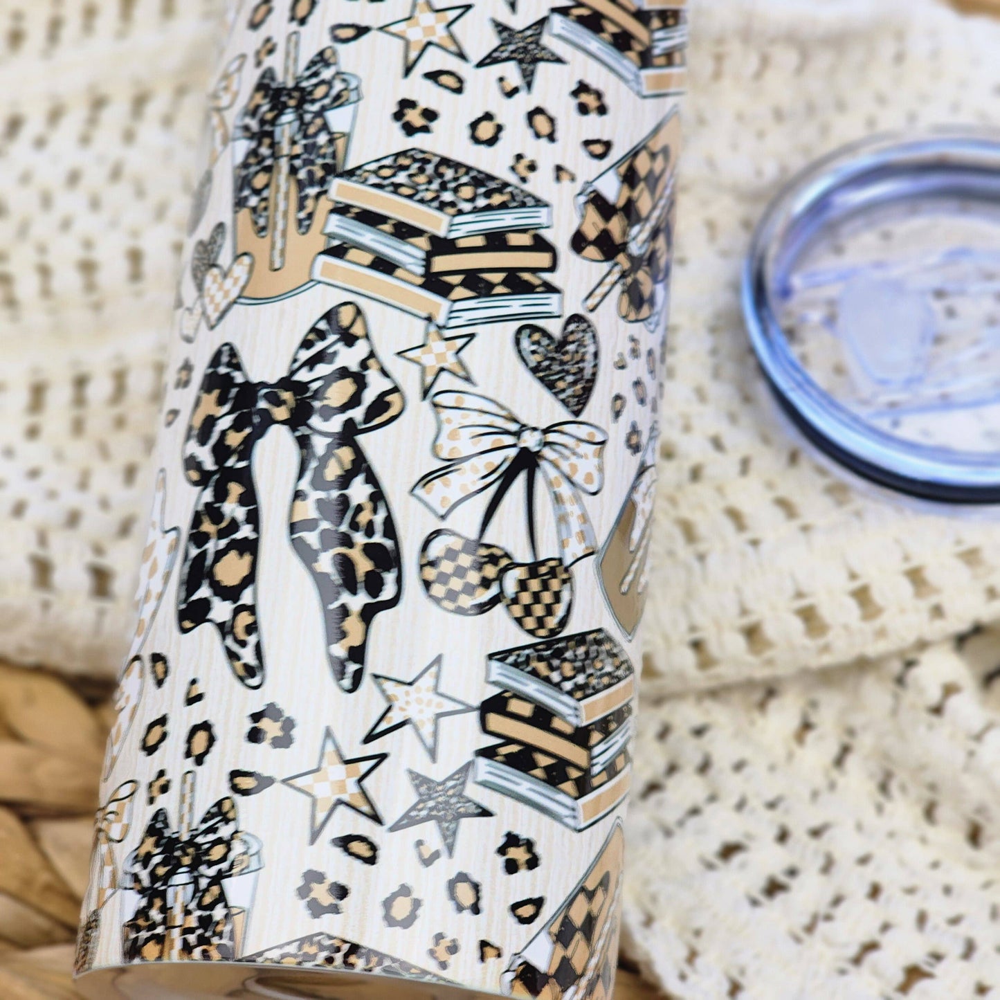 20 Ounce Tumbler - General Bookish - Leopard Luxe