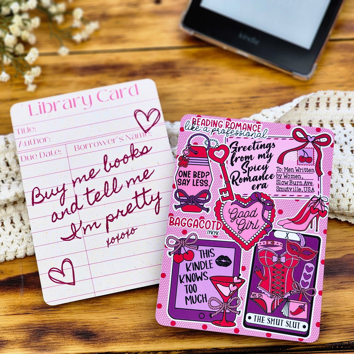 Kindle Cardstock Insert Print: Pretty Good Girls: I'm All Booked Signs Collage / Kindle Paperwhite 11th Generation (2021) 4.9x6.8"