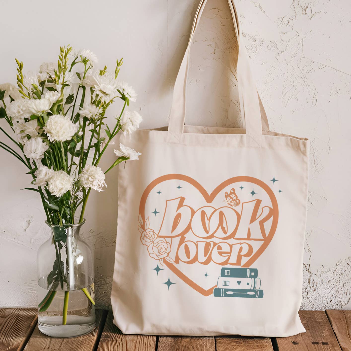 Book Lover Bookish Library Canvas Tote Bag