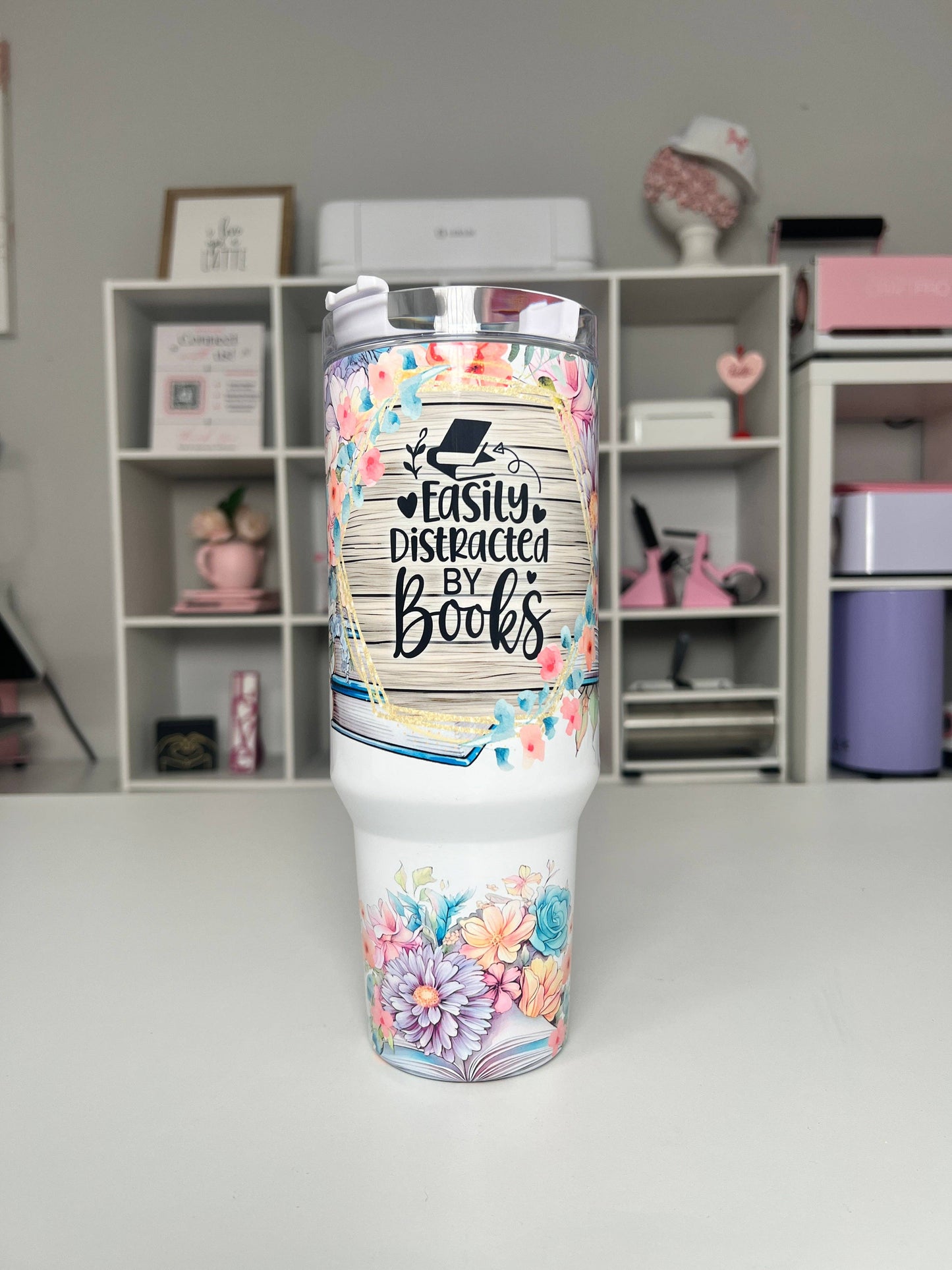 Easily Distracted By Books #2 40oz Custom Tumbler