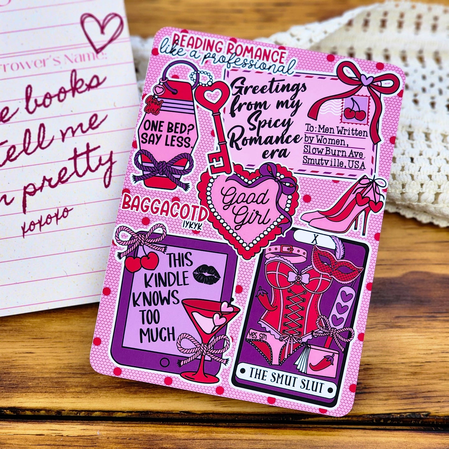 Kindle Cardstock Insert Print: Pretty Good Girls: I'm All Booked Signs Collage / Kindle Paperwhite 11th Generation (2021) 4.9x6.8"