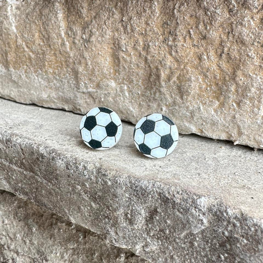Soccer White glitter Acrylic with embossed design