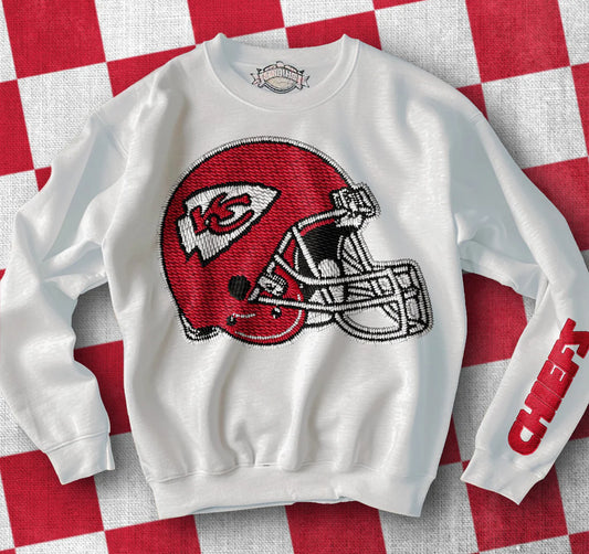 Faux Twill Embroidery Helmet with Sleeve