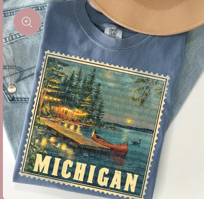 Michigan Vintage Stamp