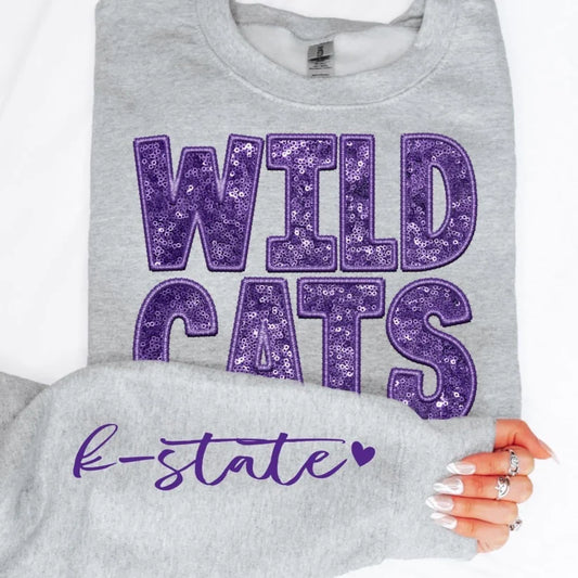 Wildcats faux embroidery