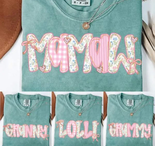 Preppy Floral Mamaw Coquette Bow