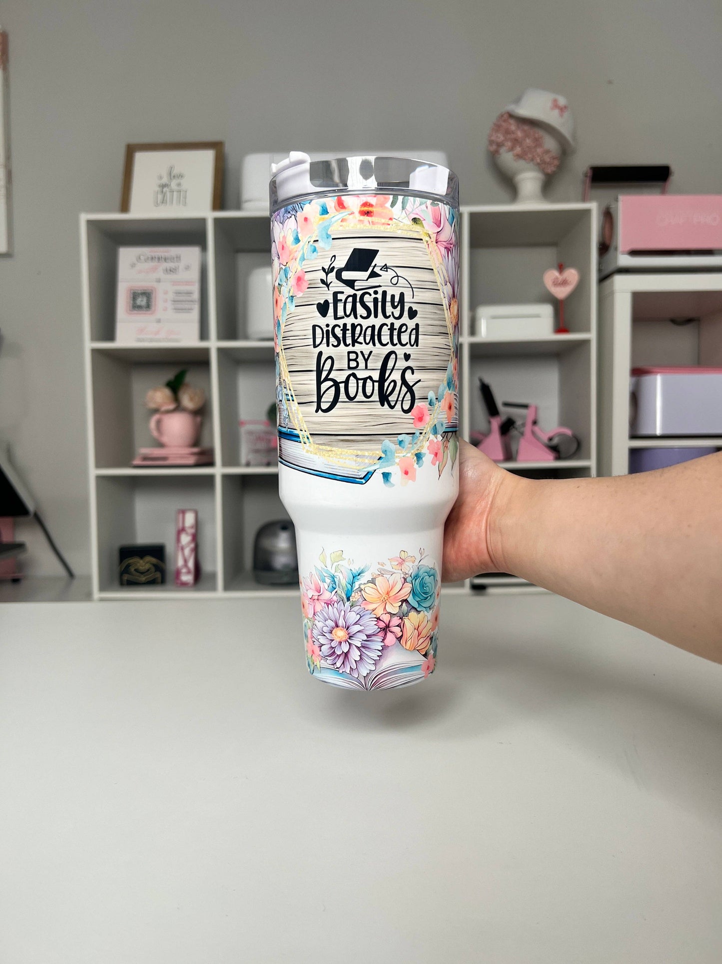 Easily Distracted By Books #2 40oz Custom Tumbler