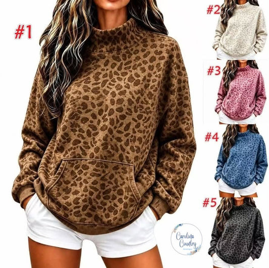 Leopard Mockneck
