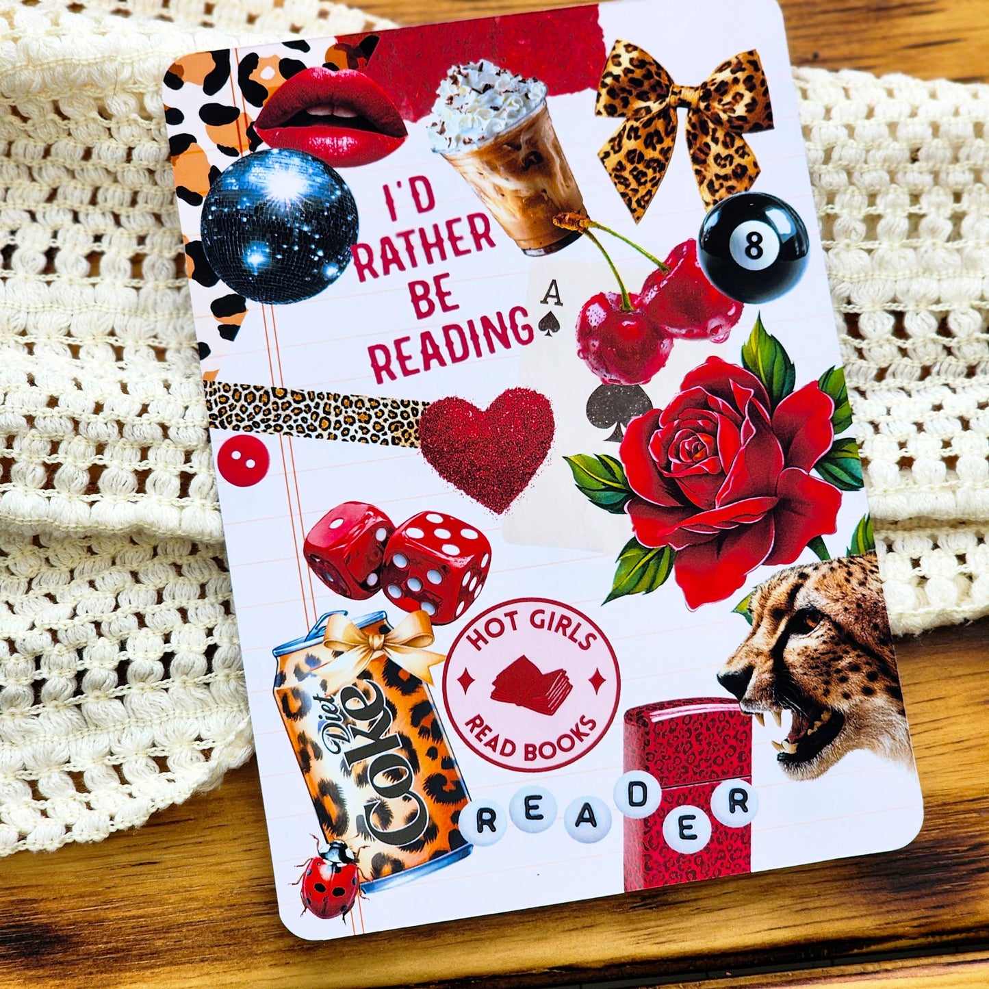 Kindle Cardstock Insert Print: Animal Printed Aesthetic: Coffee and Book Pattern / Kindle Paperwhite 12th Generation/Colorsoft (2024) 5"x7"