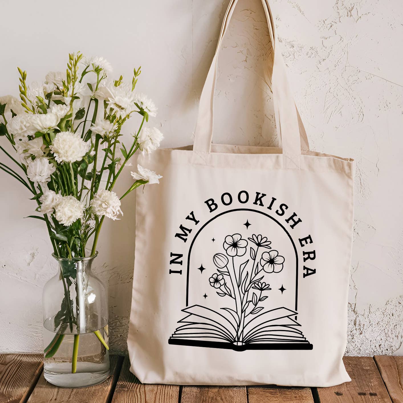 In My Bookish Era Book Lover Canvas Tote Bag