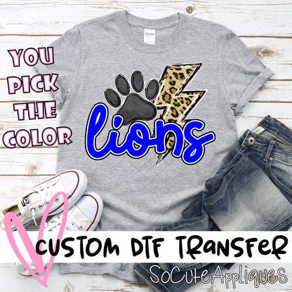 Lions leopard lightning bolt