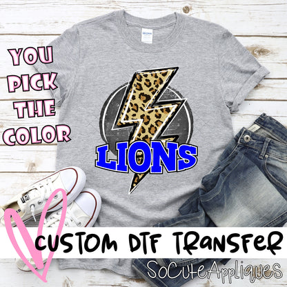Lions circle with leopard lightning bolt