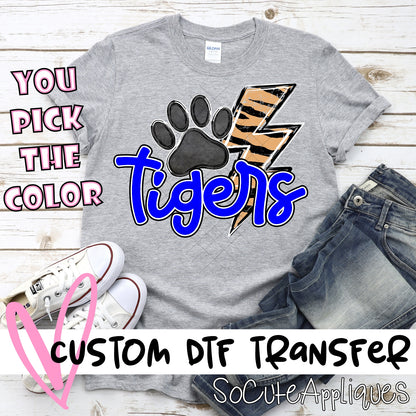 Tigers striped lightning bolt