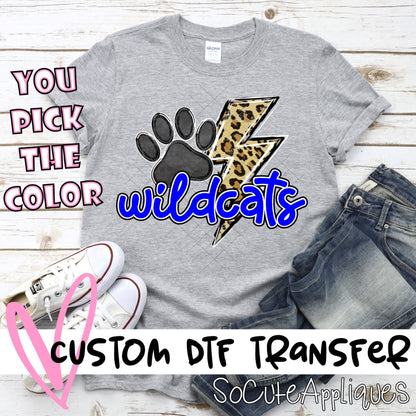 Wildcats leopard lightning bolt