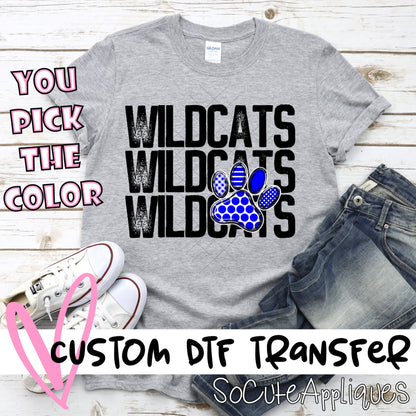 Wildcats stacked with paw print