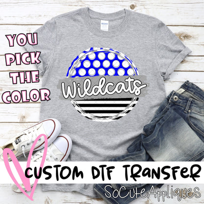 Wildcats polka dot stripe circle