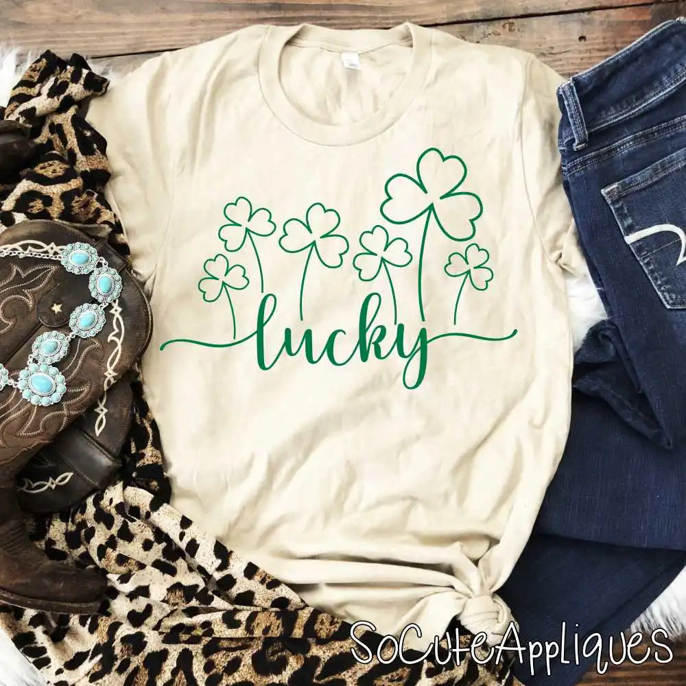 Irish multi clover (you pick the font color)