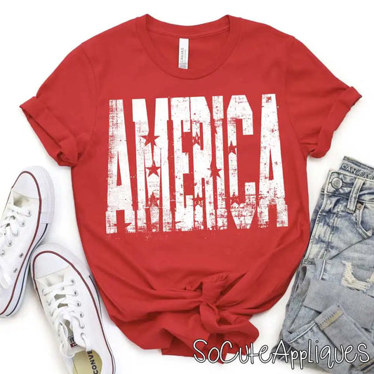 AMERICA big with stars (you pick the font color)