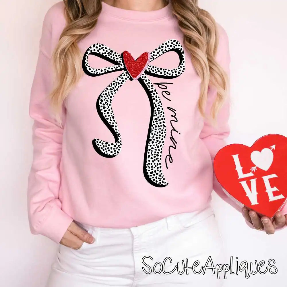 Be mine polka dot bow