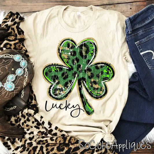 Clover leopard gold lucky
