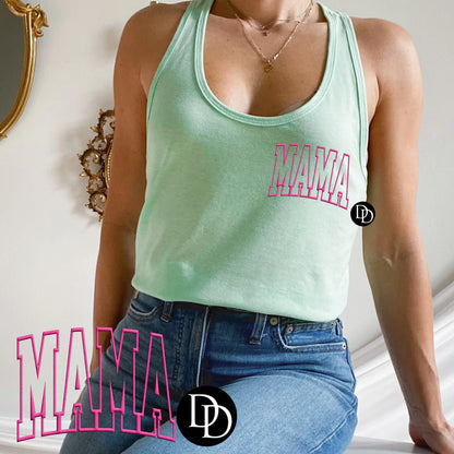 Mama pocket pink (puff print)