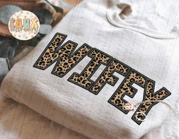 Wifey faux embroidery
