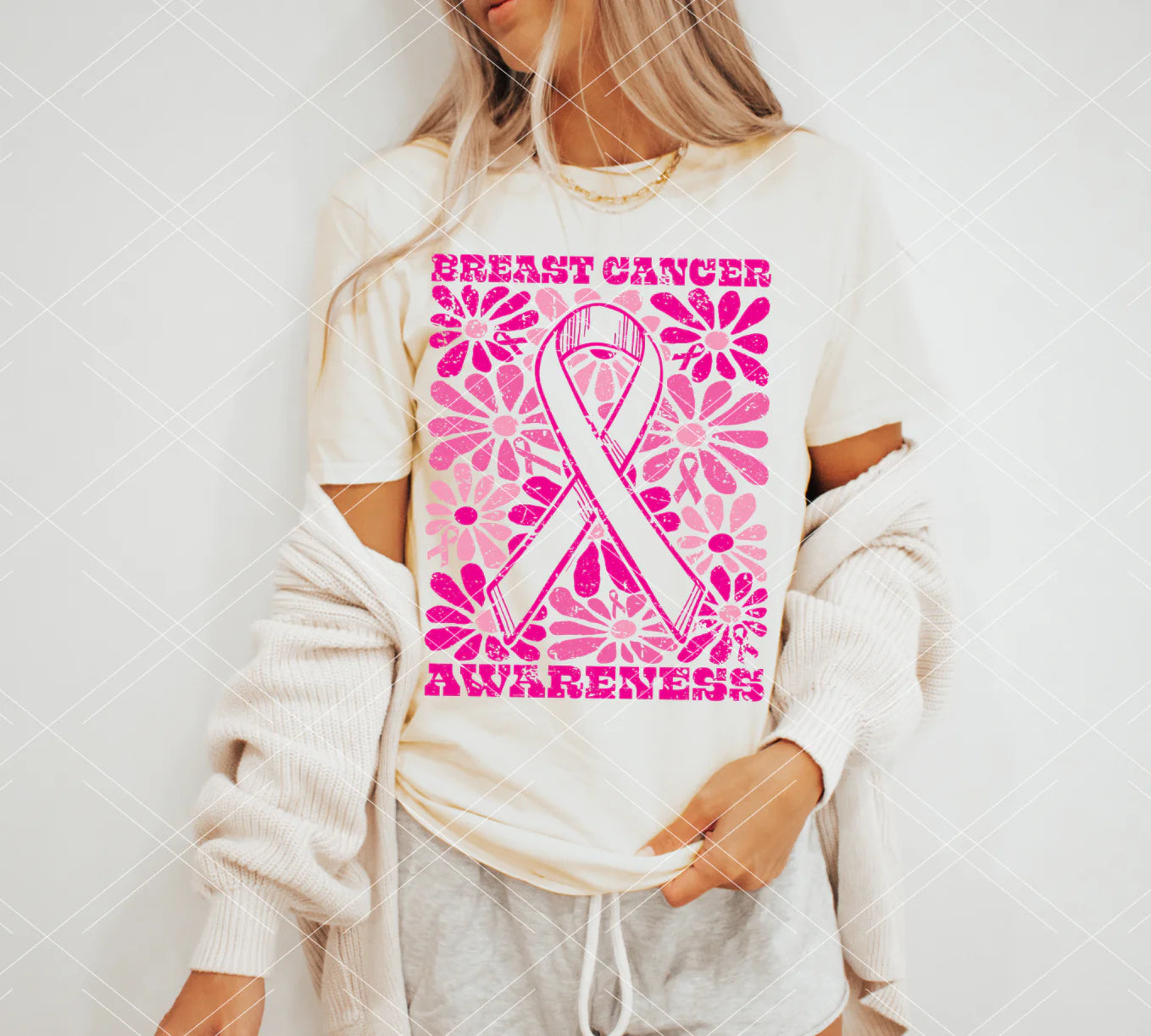 Groovy Floral Breast Cancer Awareness