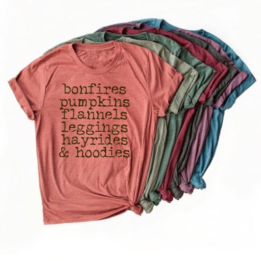 Bonfires pumpkins flannels