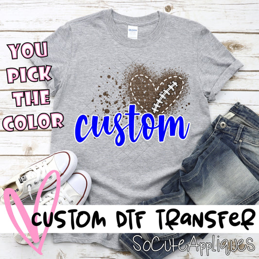 CUSTOM NAME* Messy Football heart