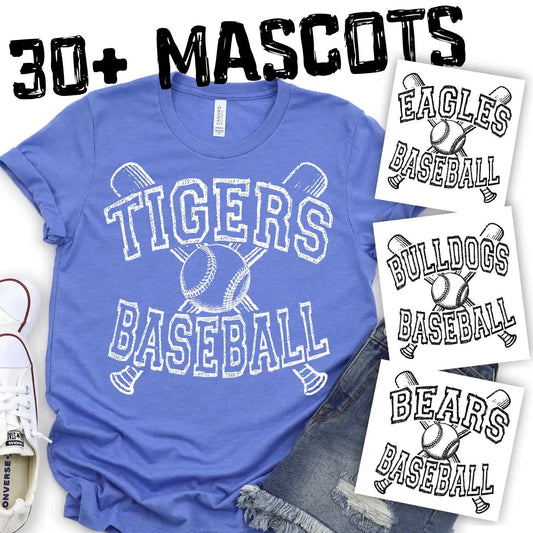 Baseball Mascot crossed double bats