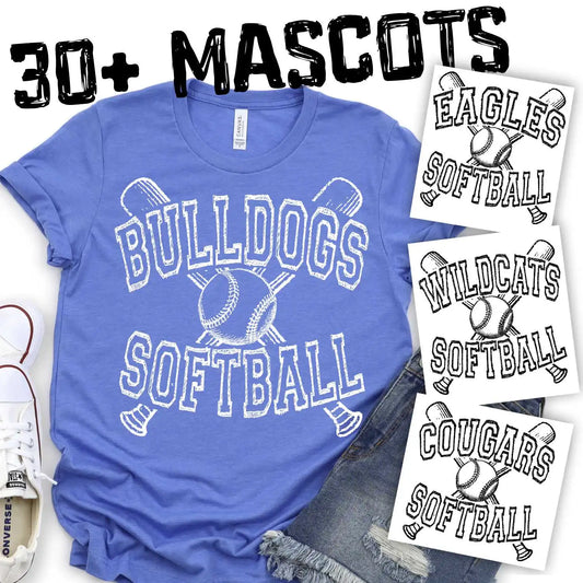 Softball Mascot crossed double bats