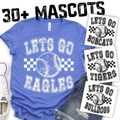 Lets go baseball softball Mascot on checks