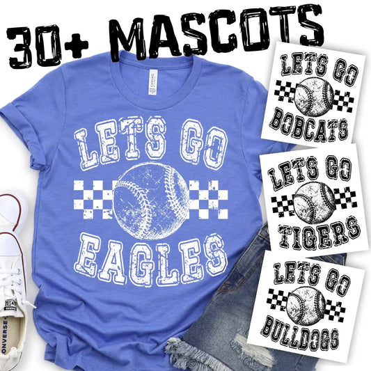 Lets go baseball softball Mascot on checks