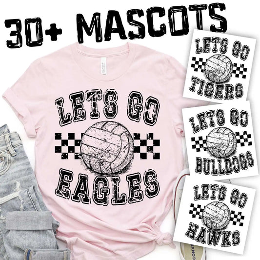 Lets go volleyball Mascot on checks