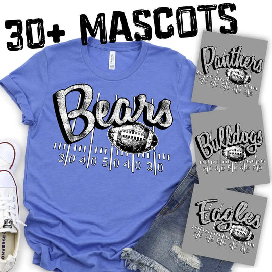 Retro polka dot Mascot on field