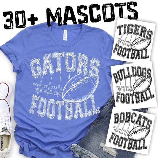 Football Mascot arched field and ball