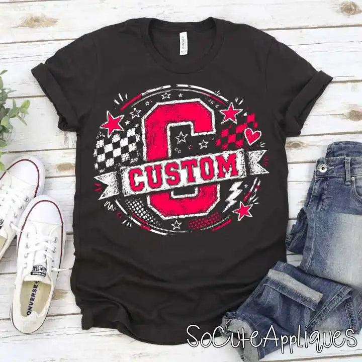 CUSTOM MACOT initial banner circle