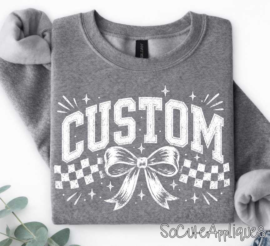 CUSTOM MASCOT checks with big bow